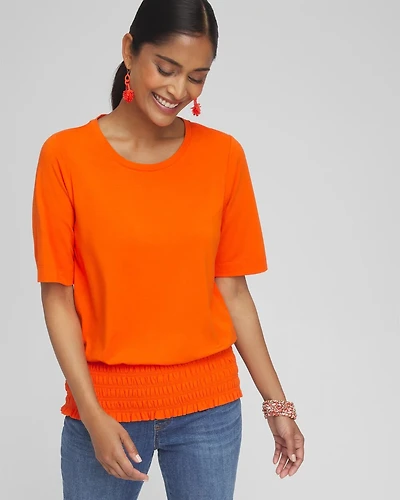 Touch of Cool™ Smocked Waist Tee