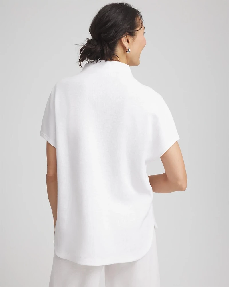 Zenergy® Beach Slub Funnel Neck Pullover Top