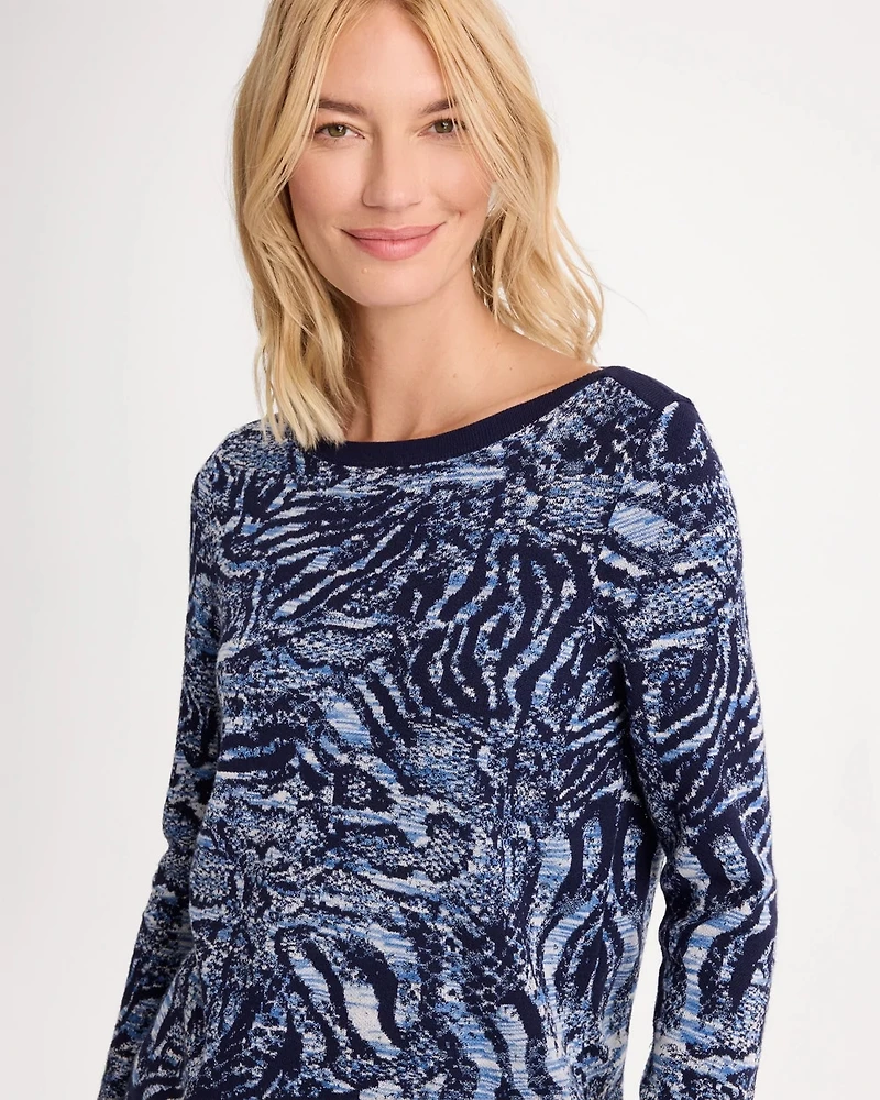 Ella Intarsia Bateau Pullover Sweater