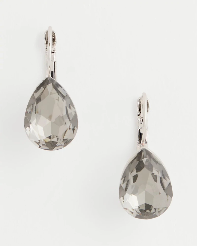 Hematite Gem Teardrop Earrings