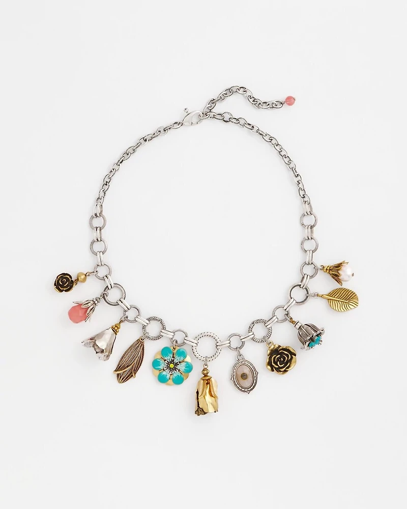 Cherry Quartz Pearl Charm Necklace