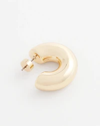 Gold Puff Hoop Earrings