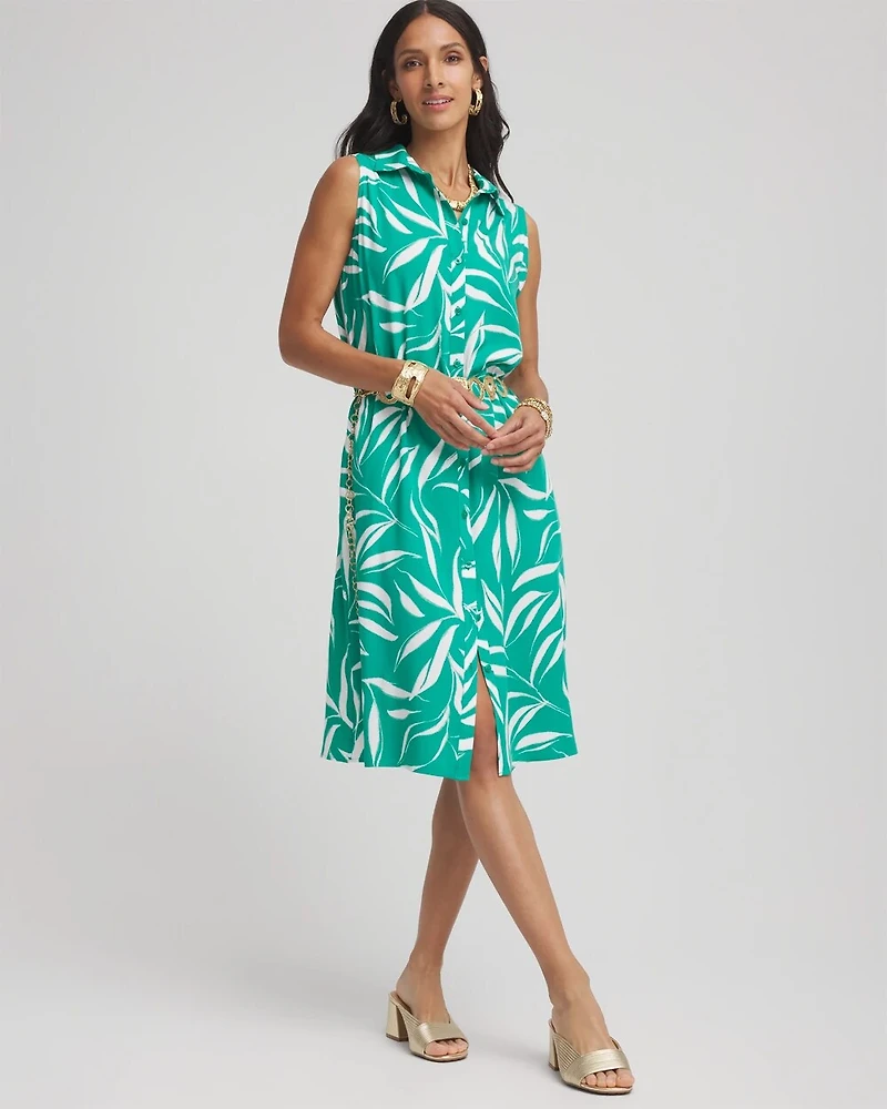 Rayon Silk Sleeveless Shirtdress