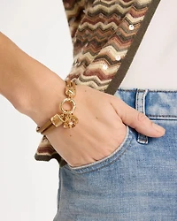 Faux Leather Charm Bracelet