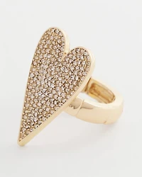 Gold Pave Heart Ring