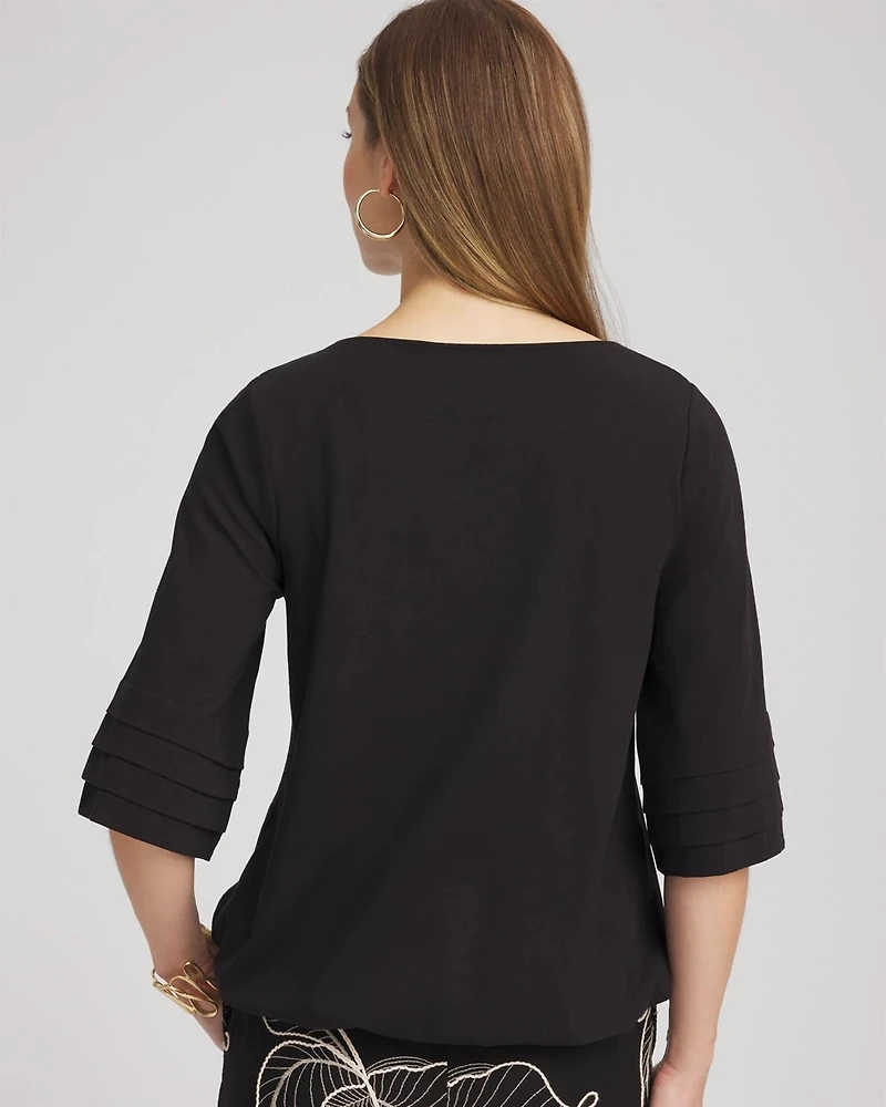 Boatneck Bubble-Hem Top