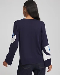 Floral Intarsia Crewneck Pullover