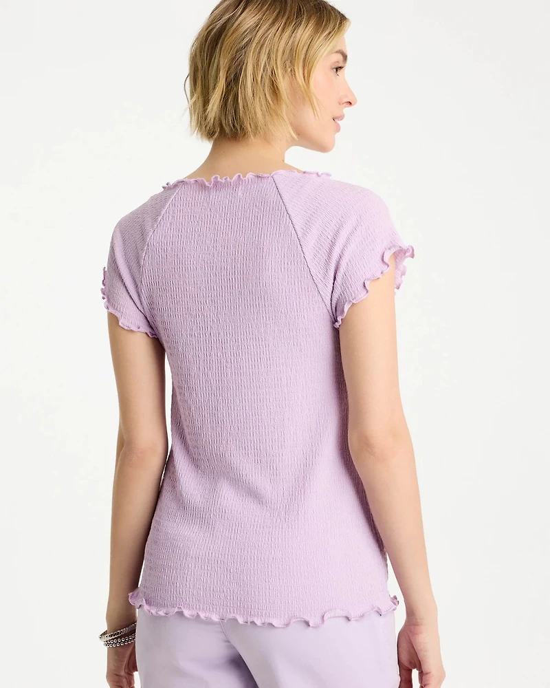 Textured Knit Lettuce Raglan Tee