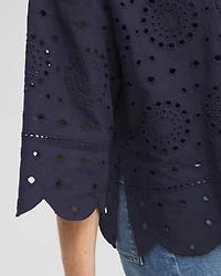 Eyelet Short Kimono