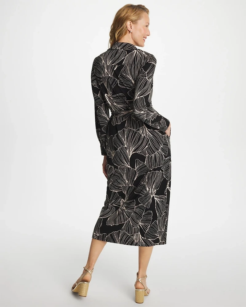 Printed Knit Shirtdress