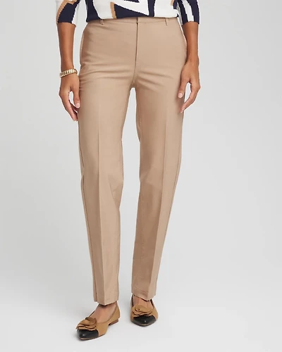Cotton Straight Ankle Trousers
