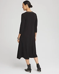 Ball Chain V-Neck Midi Dress