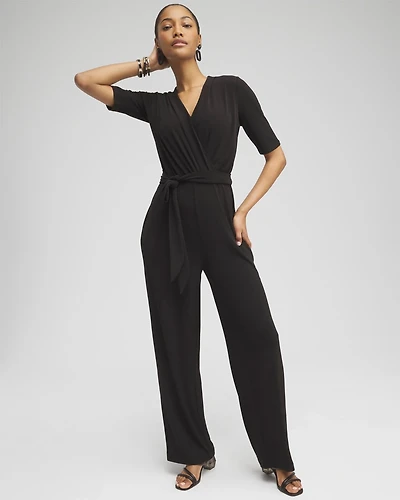 Petite Elbow Sleeve Jumpsuit