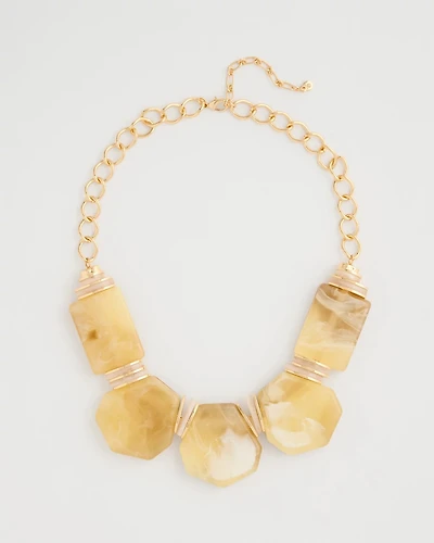 Chico's Originals Neutral Stone Bib Necklace