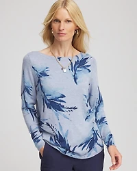 Ella Painterly Ribbed-Bateau Pullover Sweater