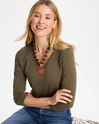 Neutral Orange Pendant Necklace