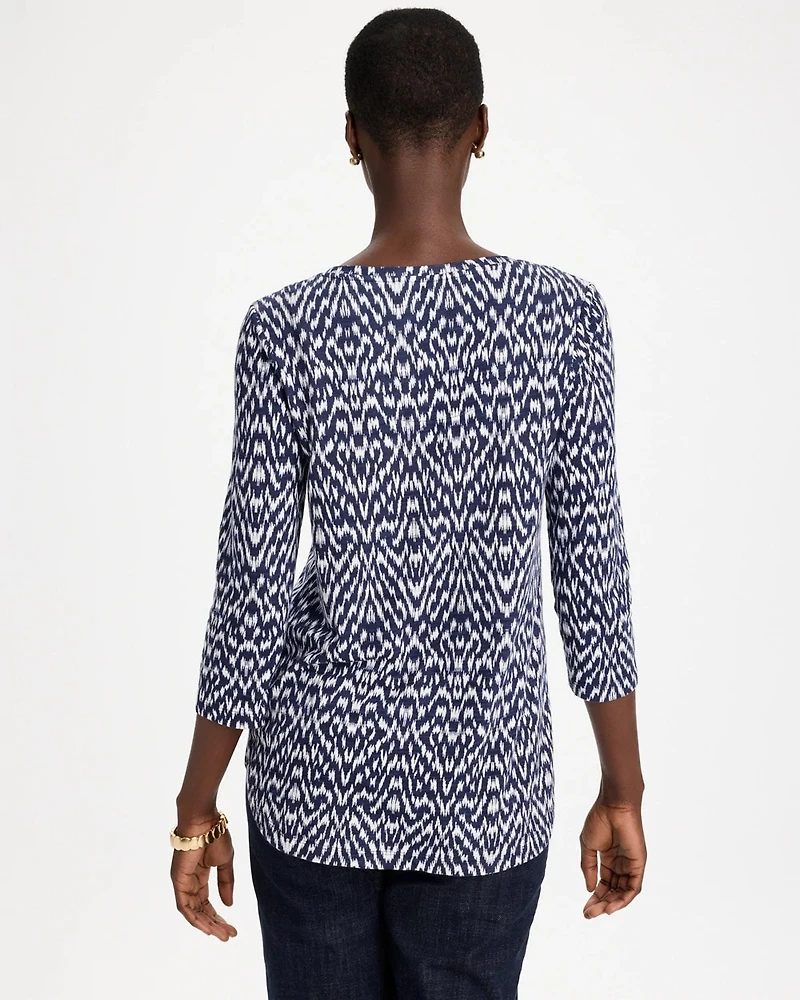 Geo Cotton Slub 3/4 Sleeve Tee
