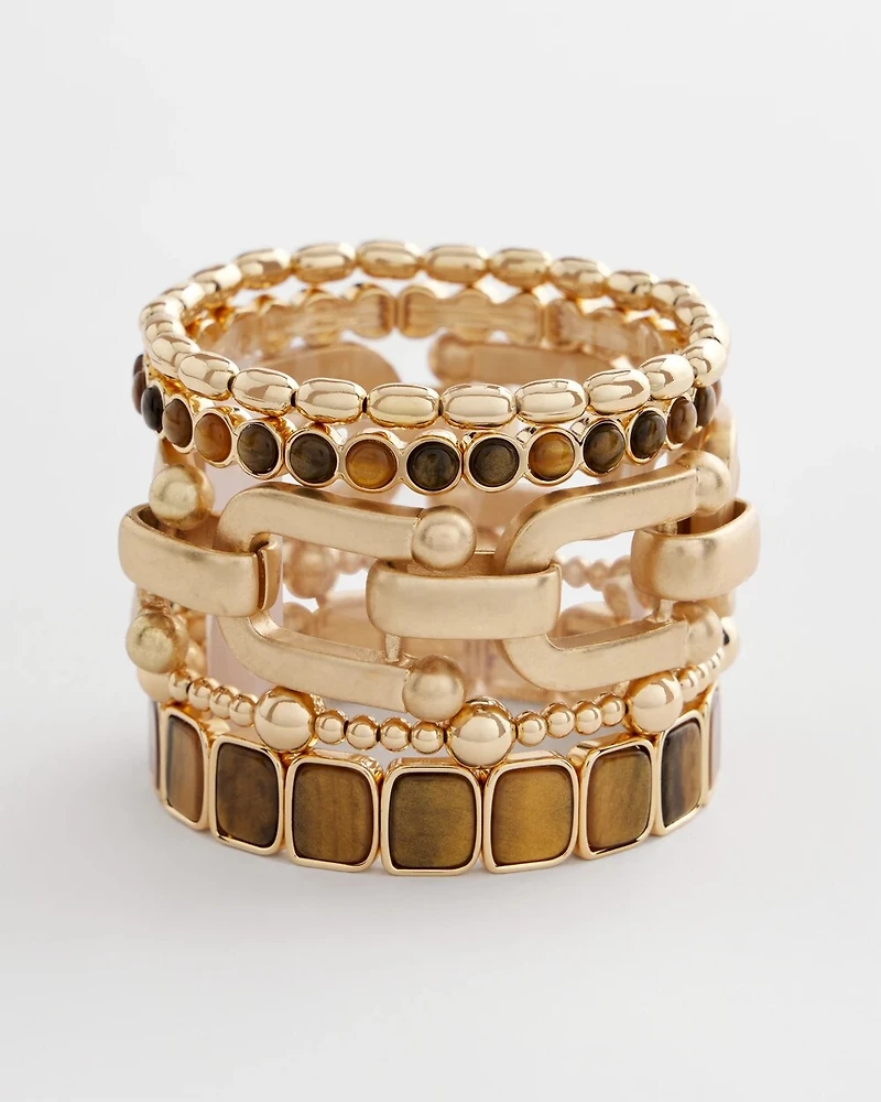 Chico's Originals Neutral Round Stretch Bracelet
