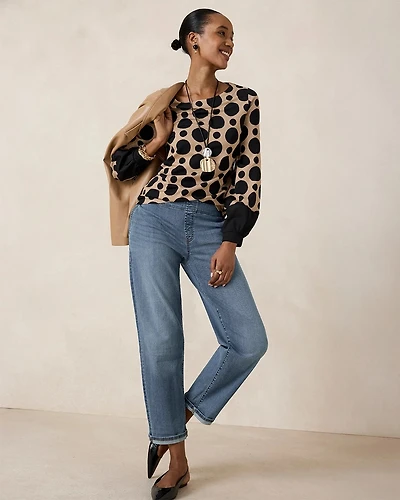 Pull-On Boyfriend Cropped Jeans
