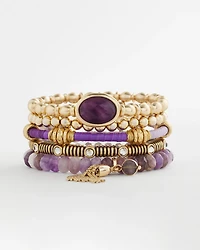 Purple Agate Stone Stretch Bracelet