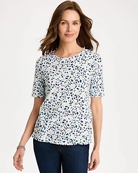 Cotton Slub Printed Henley Tee