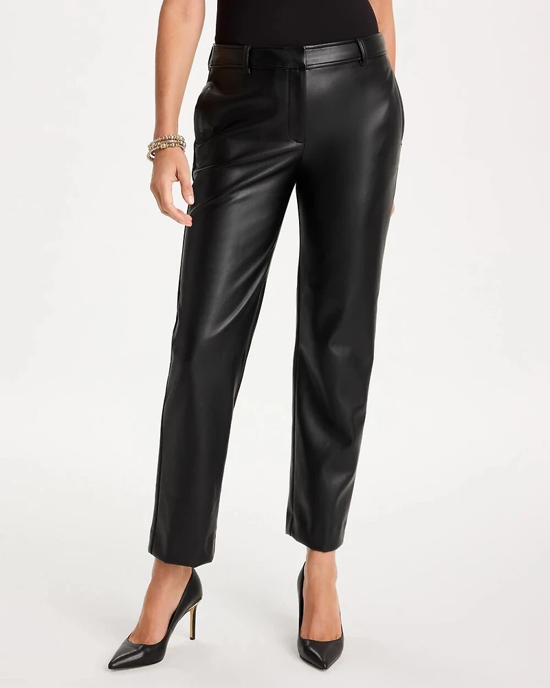 Emme Faux Leather Straight Ankle Pants