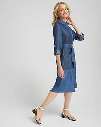 Colorblock Chambray Dress