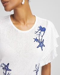 Ocean Motif Pullover Sweater
