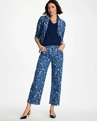 Girlfriend Wide Floral Crop Jean