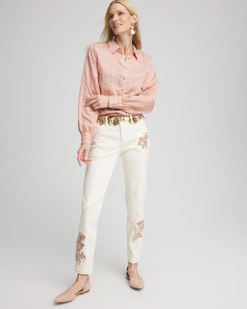 Classic Soft Button-front Blouse
