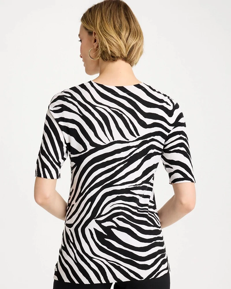 Ella Zebra Crewneck Pullover Sweater