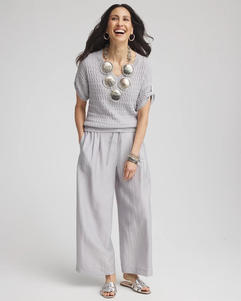 Sequin V-Neck Pullover Sweater