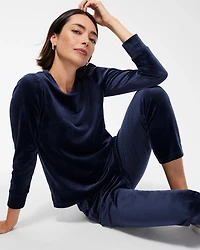 Zenergy Velour Shirred Sleeve Top