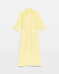 Embellished Linen-Cotton Shirtdress