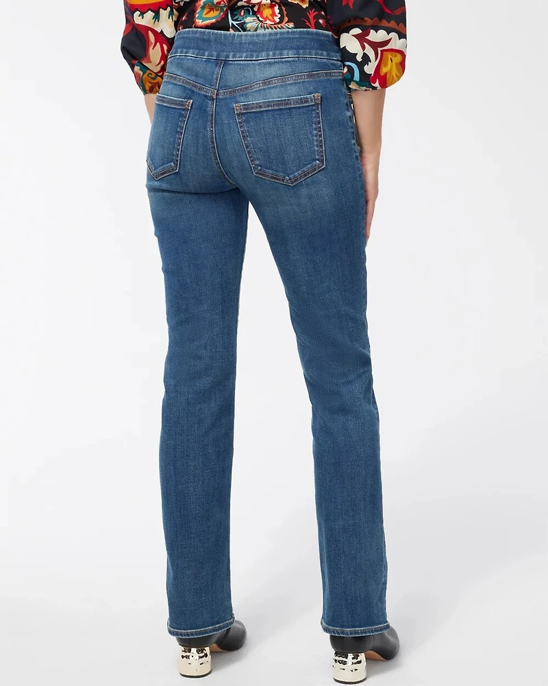 Denim Slim Pull-On Boot-Cut Jeggings