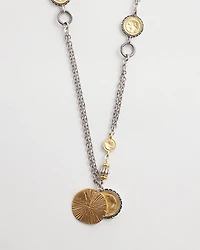Mixed Metal Coin Pendant Necklace