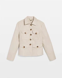 Crinkle Faux Leather Peplum Jacket
