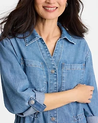 Denim Cinch Waist Jacket