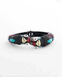 Raffia Parrot Hinge-Cuff Bracelet