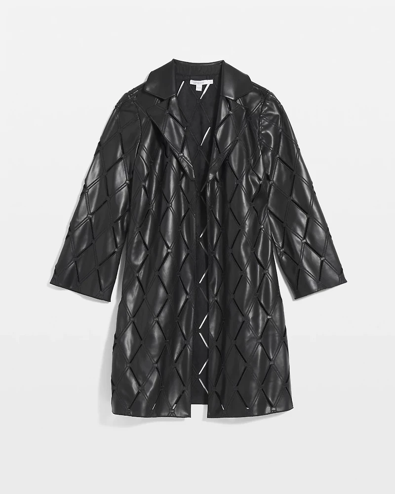 Travelers™ Collection Faux Leather Cutwork Blazer