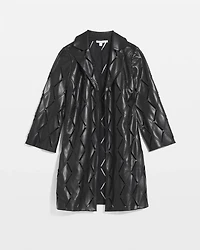 Travelers™ Collection Faux Leather Cutwork Blazer