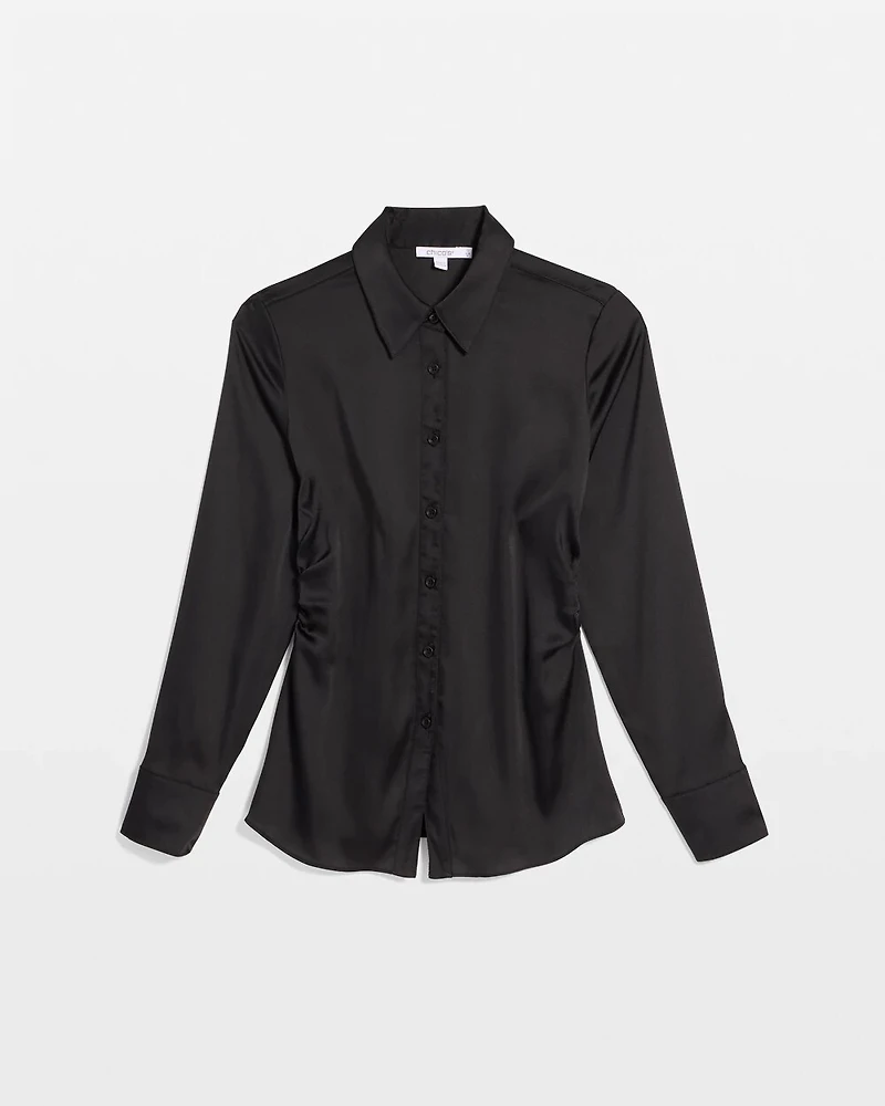 Satin Twill Collared Shirt