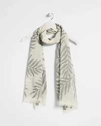 Palm Embroidered Oblong Scarf