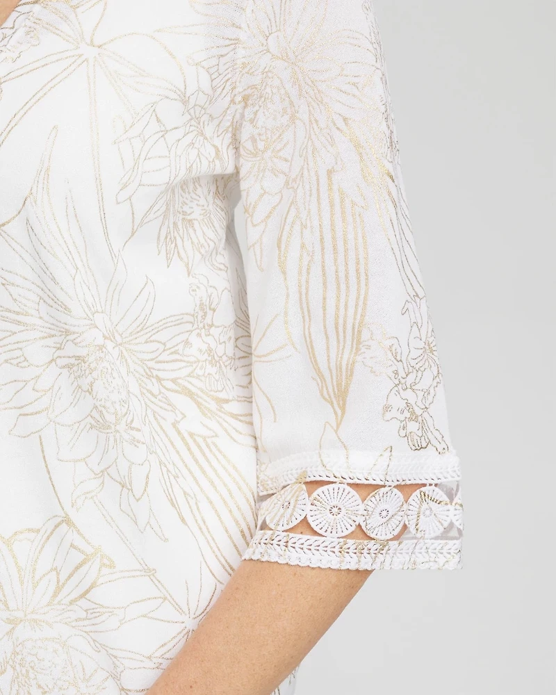 Summer Romance Foil Print Cardigan
