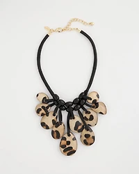 Chico's Originals Leather Animal Corded Bib Necklace