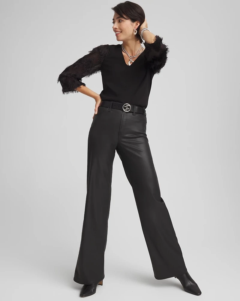 Fringe Sleeve Ponte Top