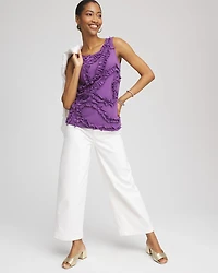Sleeveless Ruffle-Appliqué Tank Top