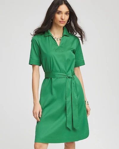 Shirttail Hem Popover Midi Dress