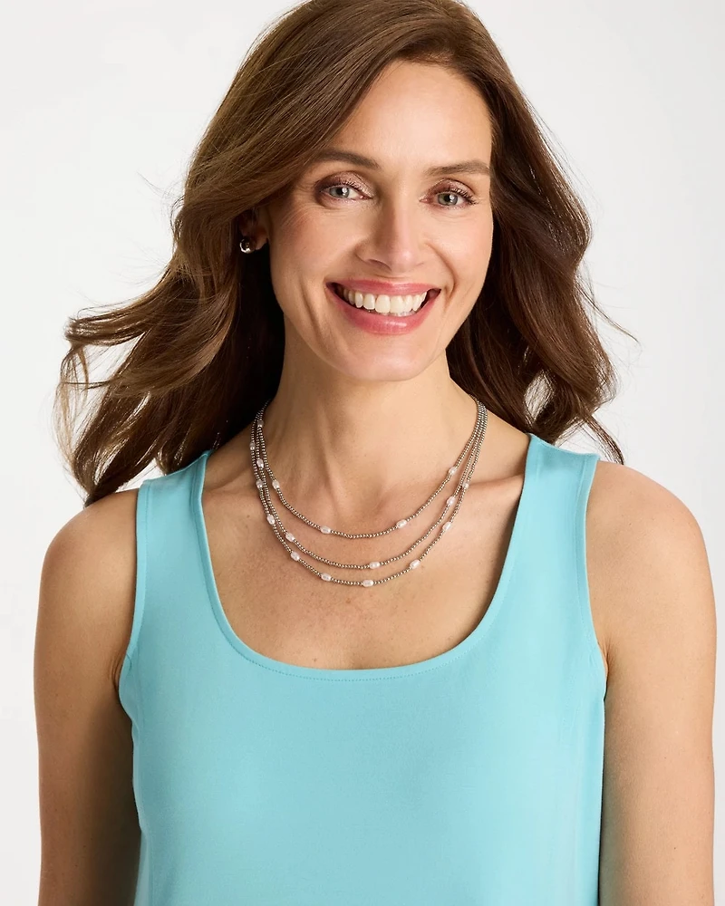 Pearlescent Bead Ball Short Necklace