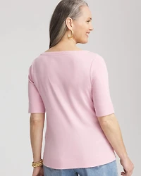 Pima Cotton Bateau-Neck Tee